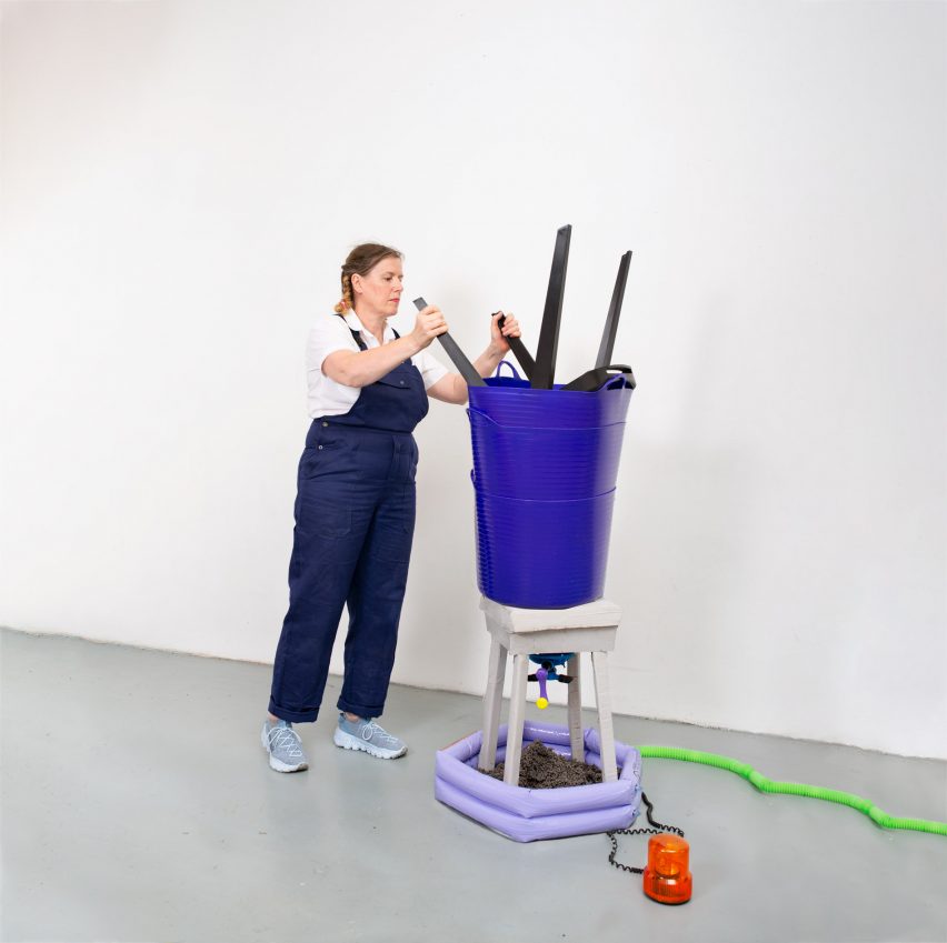 Recycling process for REX chair by Ineke Hans for Circuform