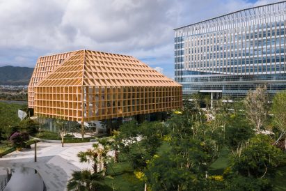 Gridded exterior of Sanya Farm Lab