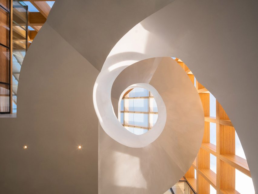 White spiral staircase
