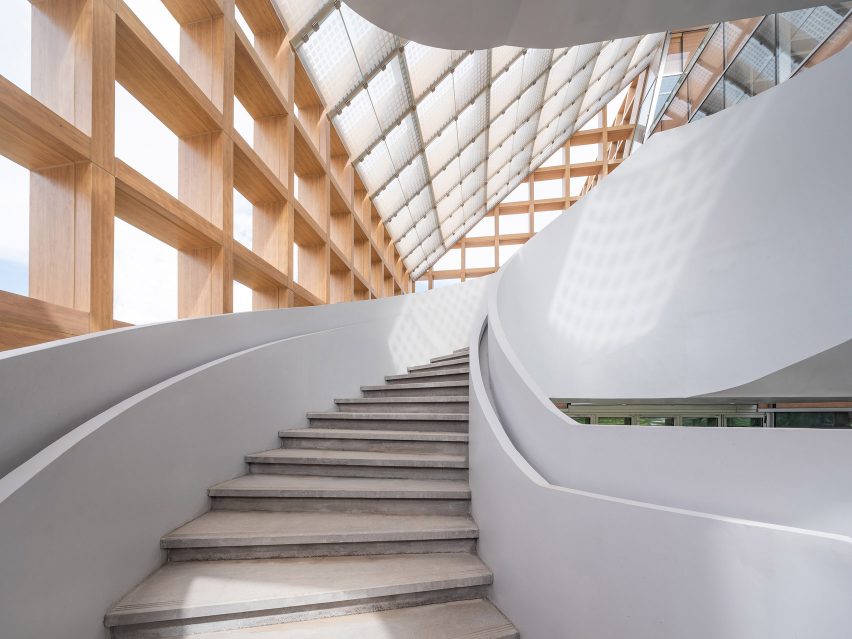 White spiral staircase