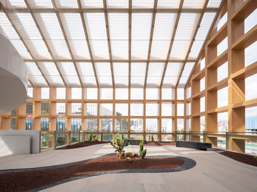 Gridded facade of Sanya Farm Lab