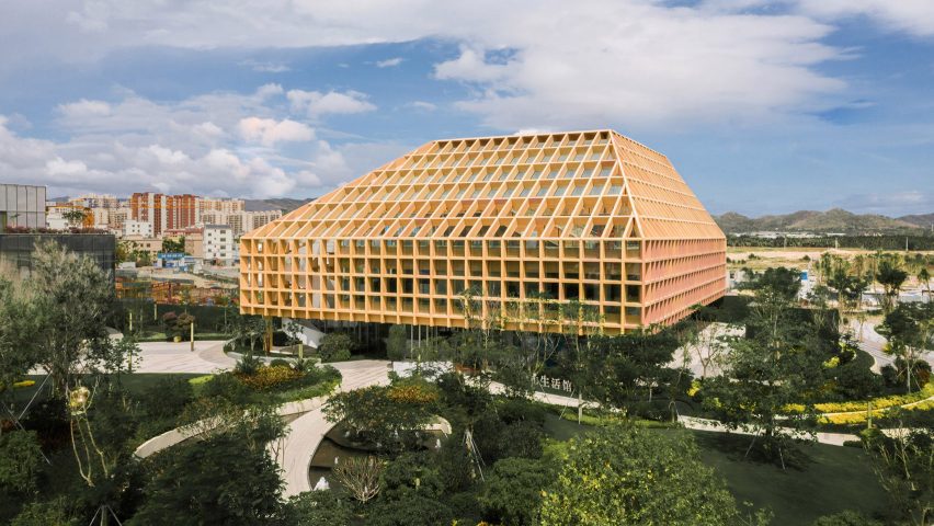 Education centre with gridded facade
