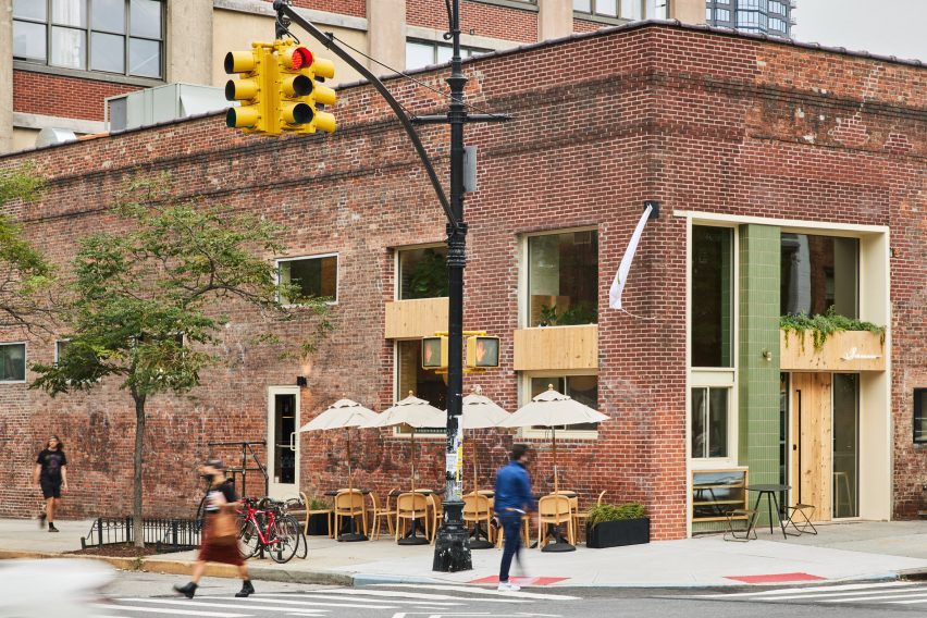 Brick exterior of Pencil Factory building