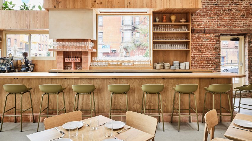 Usonian architecture informs Sereneco restaurant in Greenpoint by Carpenter + Mason