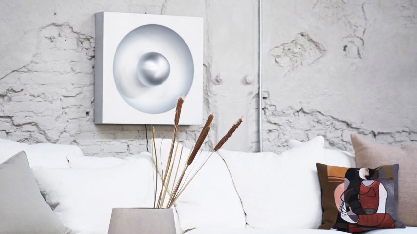 The lamp is mounted on the wall