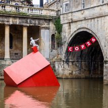 Sinking red house