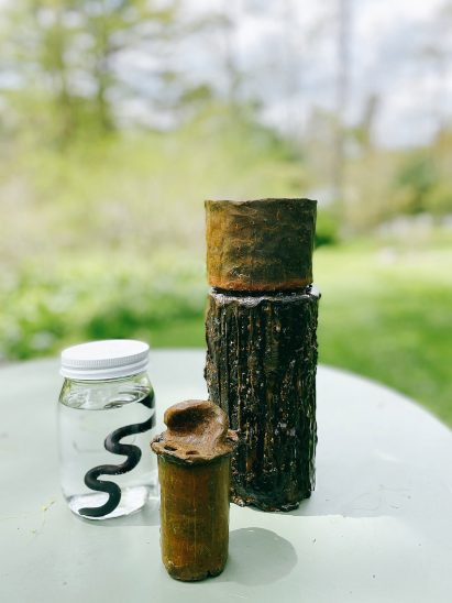 Water filters made from biochar by Charlotte Böhning and Mary Lempres