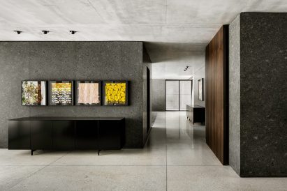 Eucalyptus wood inside the building