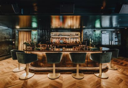 The bar at the Honorary Member lounge