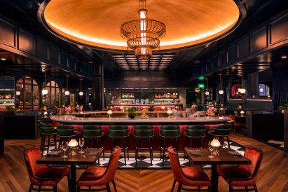 Supper Club at Twelve Thirty Club main dining area and bar