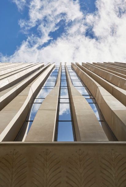 Palm leaf motifs on UAE building