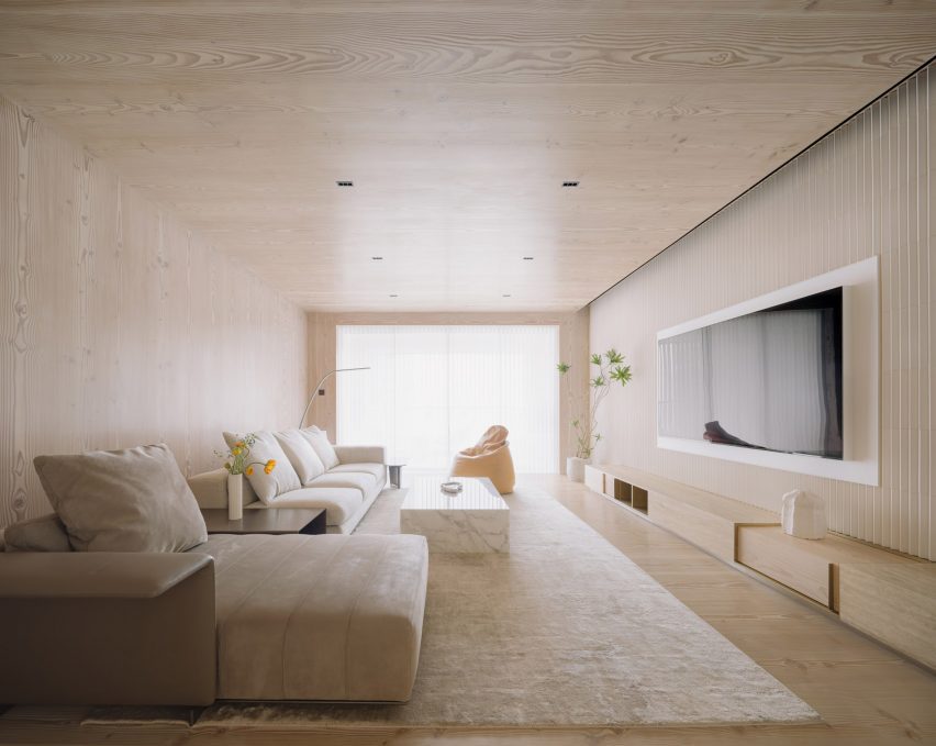 Living room of Urban Cottage apartment by Lukstudio
