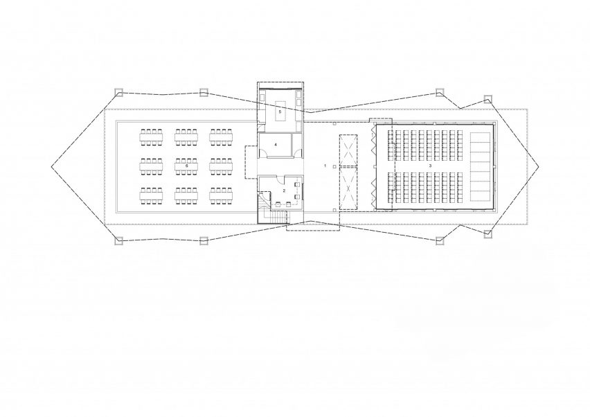 Ground floor plan of PANNAR Sufficiency Economic and Agriculture Learning Centre by Vin Varavarn Architects
