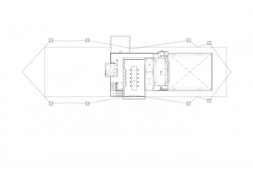 first floor plan of PANNAR Sufficiency Economic and Agriculture Learning Centre by Vin Varavarn Architects