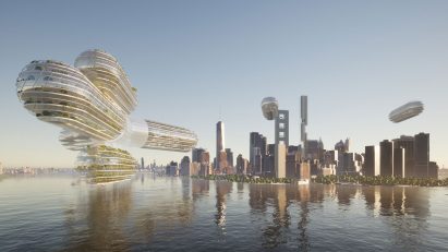 A visualisation of Mcheileh Studio's proposal to "combine aerospace technology with aeroponic farming"