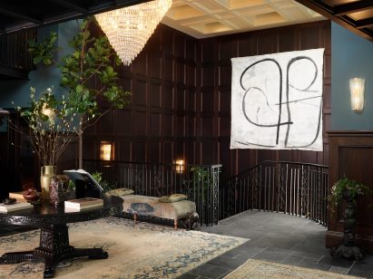A photograph of the wooden interiors of NoMad