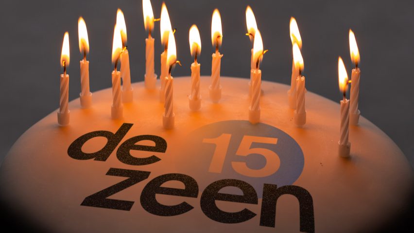 Dezeen 15 birthday cake