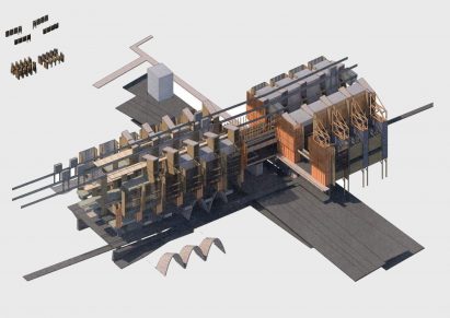 A visualisation of an illustration of the Hybrid Housing System by Mike Carr