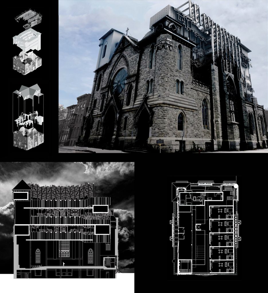 A visualisation of a the reuse of a church