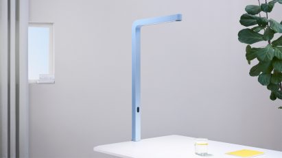 A photograph of the Team Home lamp
