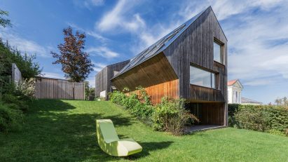 A picture of a building with Velux windows
