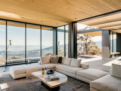 High Desert Retreat lounge with window walls