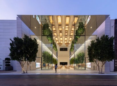 Tall glass facade