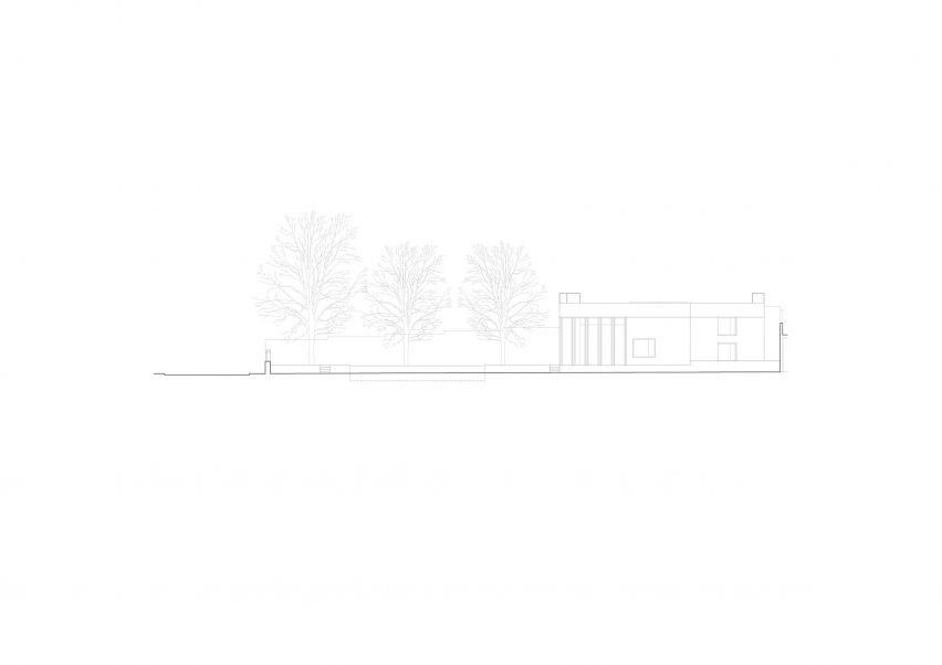 Elevation drawing of Casa 2 Porto by Bak Gordon Arquitectos