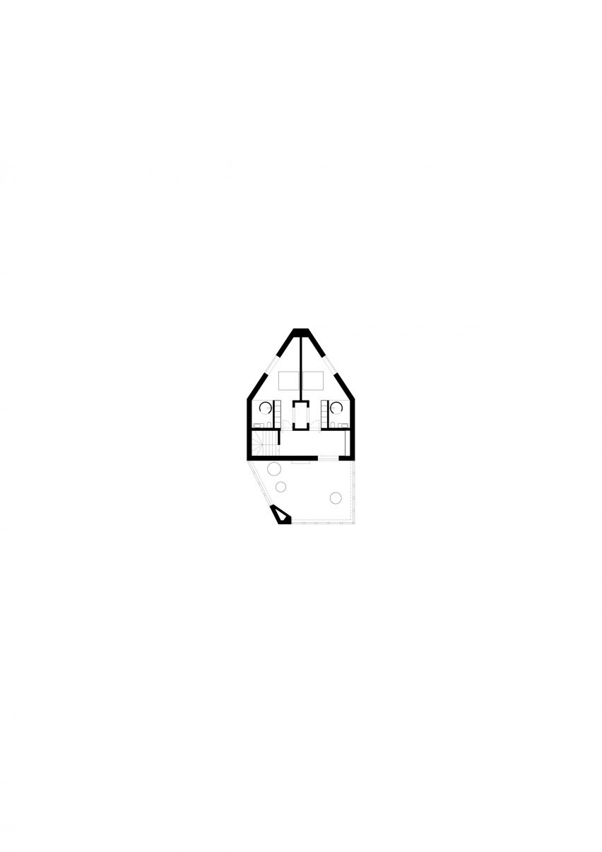First floor plan of Casa 2 Porto by Bak Gordon Arquitectos