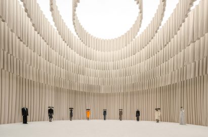Interior image of showroom at Balenciaga 50th Couture China Special