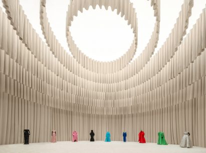 Image of the showroom at the Balenciaga 50th Couture Collection China Special
