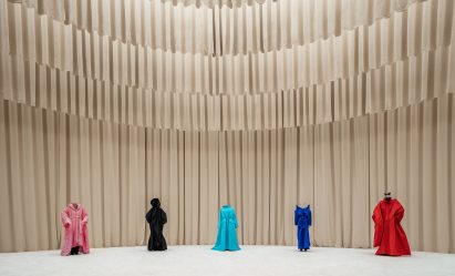 Image of five couture looks at the Balenciaga 50th Couture Collection China Special