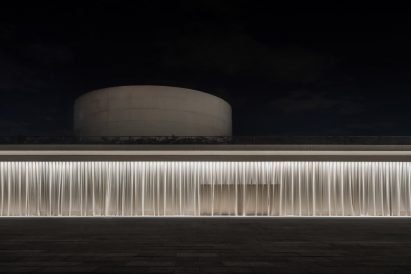 The exterior of Balenciaga 50th Couture China Special was draped in curtains