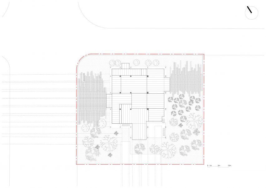 Roof plan of Baoshan Exhibition Center by Kokaistudios