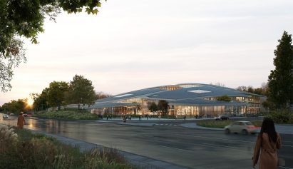 Exterior render of the ESET Campus