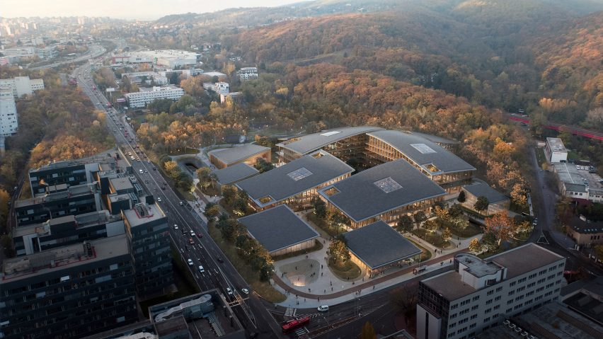 Aerial render of the ESET Campus