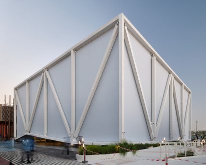White steel pavilion