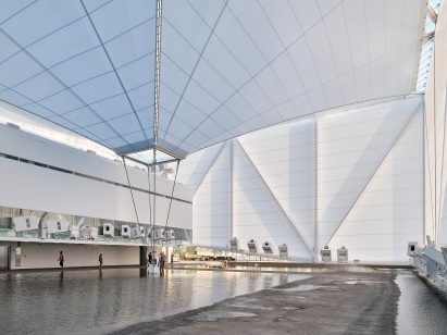 Brazilian pavilion filled with water