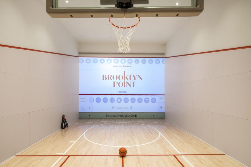 A squash court at Brooklyn Point