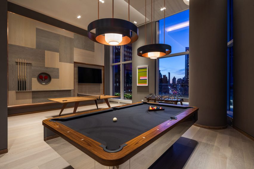 Billiards room at Brooklyn Point