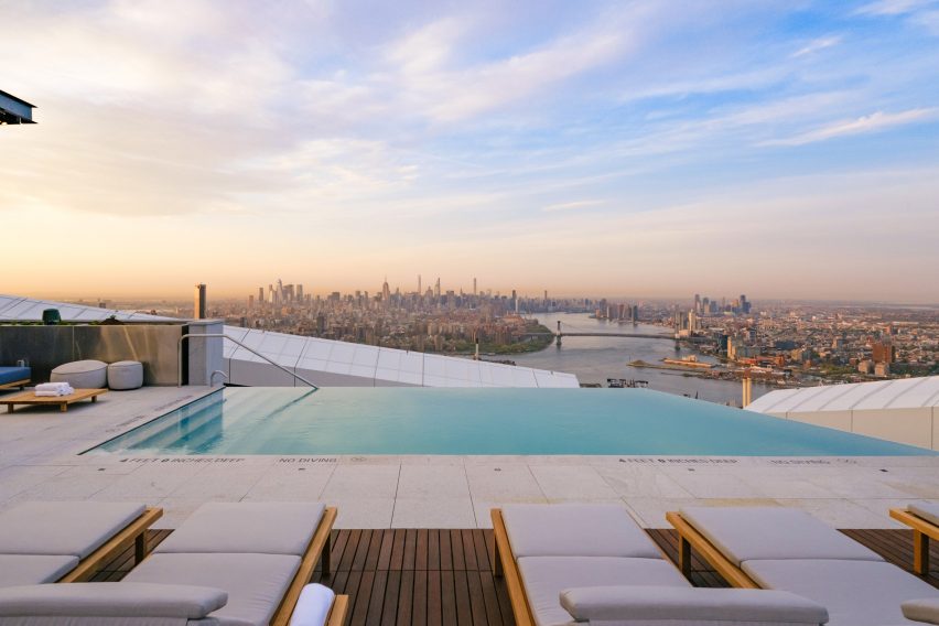 Rooftop infinity pool at Brooklyn Point
