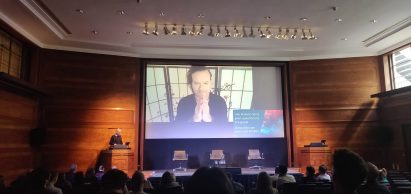 Timothy Morton presenting remotely at RIBA's Built Environment Summit