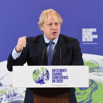 Boris Johnson speaking at COP26