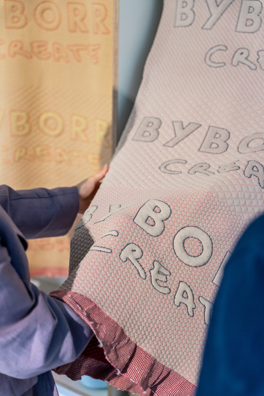 Byborre fabrics in Window of Textile Opportunity showroom by Byborre