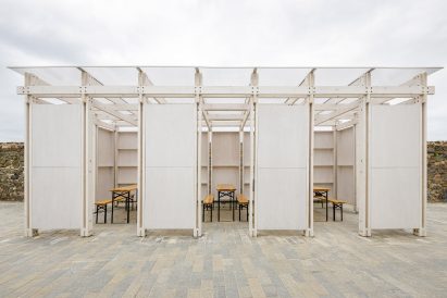 Timber pavilion with polycarbonate roof