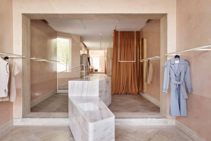 Plaster interiors of Camilla and Marc store in Melbourne by Akin Atelier