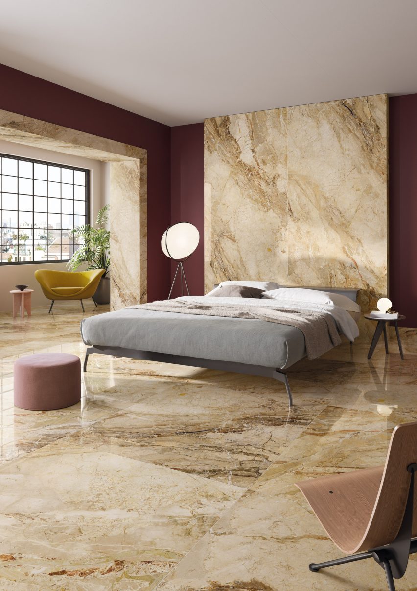 A photograph of the tiles inspired by Art Deco design