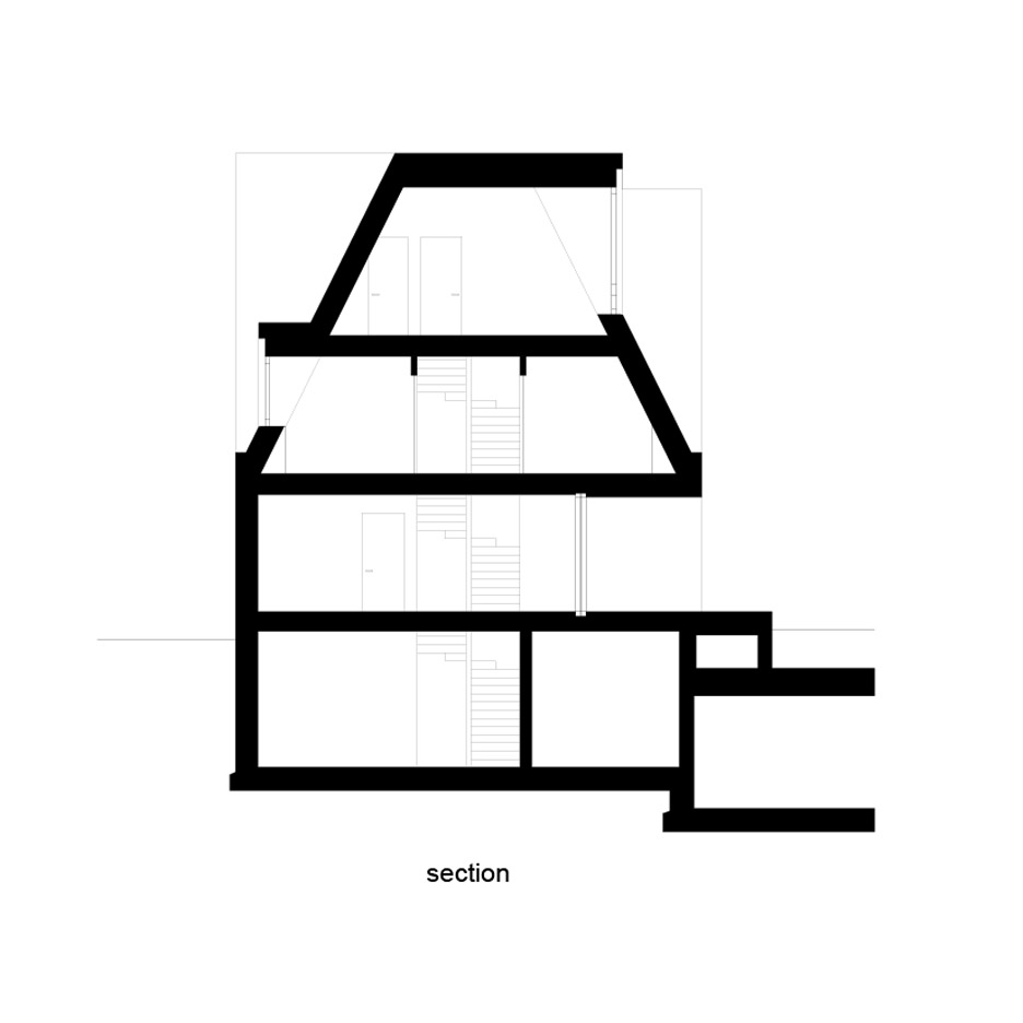 Section of CiAsa Aqua Bad Cortina house by Pedevilla Architects