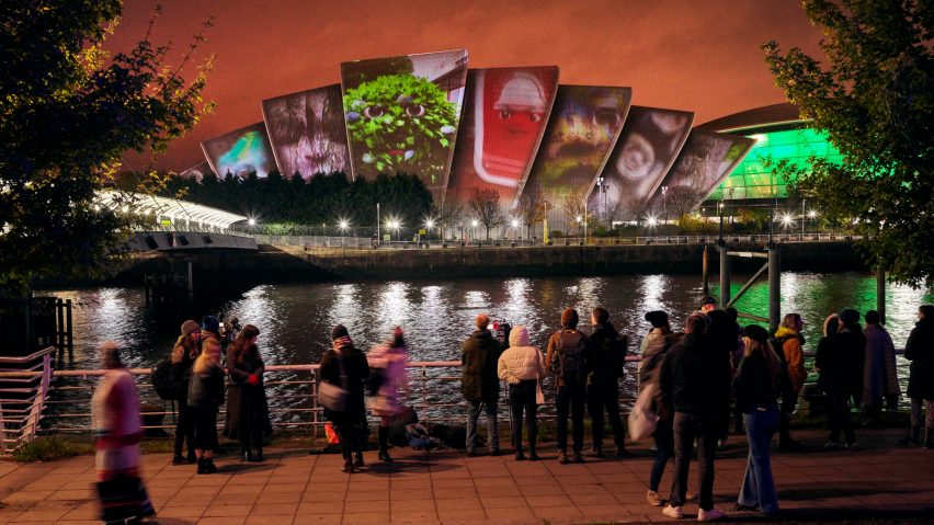 Olafur Eliasson projects artwork on COP26 venue