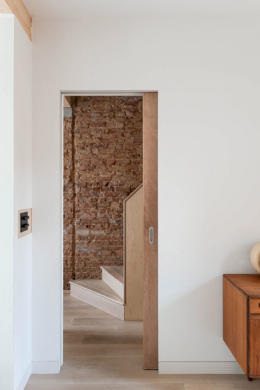 Brick-lined stairwell